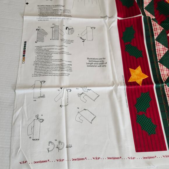 Dream Spinners Country Christmas Sweatshirt Jacket Cut & Sew Fabric Panel NEW - Picture 6 of 8